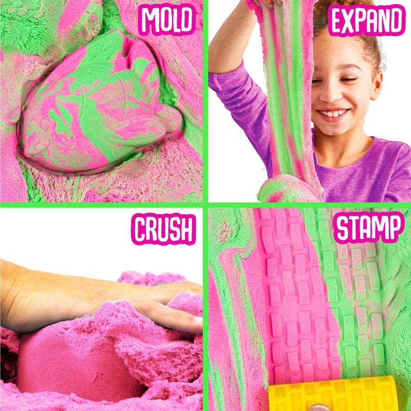 SLIMYSAND البطيخ SLIMYGLOOP Slimy Sand 1.5 رطل دلو - دلو معطر باللون الوردي والأخضر النيون للأطفال من سن 3 سنوات فما فوق - Image 2
